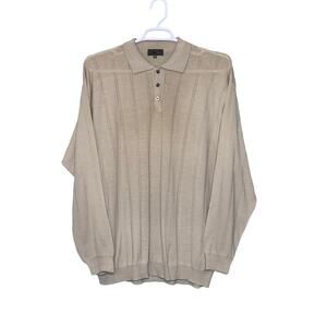 Perme Uomo men beige long sleeves polo sweater size XL